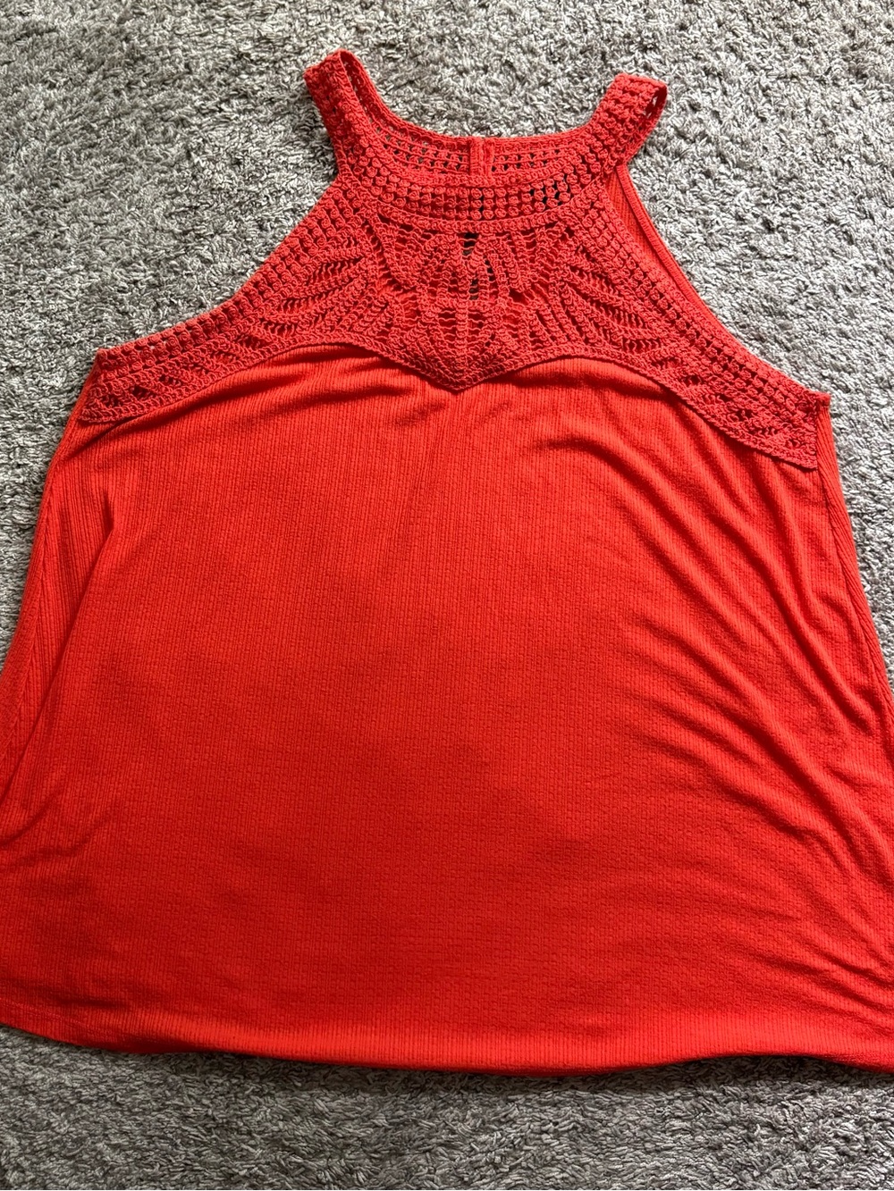 Torrid 2 orange Crochet sleeveless top ~ great for fall